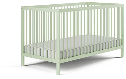 Kids Collective Babybett Kinderbett Gitterbett 60x120 & 70x140 cm höhenverstellbarer Lattenrost & herausnehmbare Sprossen stabiles Buchenholz | ab Geburt bis zum 3. Lebensjahr Made in EU | grün