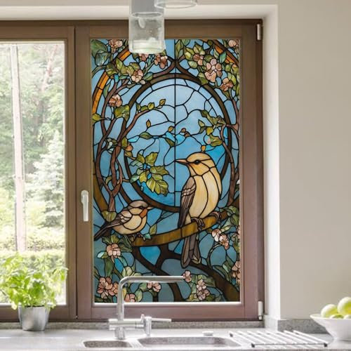 Vinilos para Cristales 88X200CM Pájaro Vinilo Adhesivo Cristal Translucido,Vinilos Adhesivos para Cristales,Vinilo Ventana,Vinilo Mampara Ducha,Window Film Anti UV