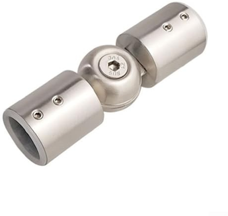 Verstellbarer Eck-Vorhangstange Verbinder, Edelstahl, Winkelverbinder, 90-180°-Winkelverbinder für Fenstervorhänge und Eckinstallationen, Eckverbinder für Gardinenstangen(25 mm gebürstet)