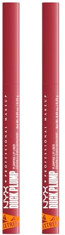 NYX Professional Makeup Duck Plump Plumping Lip Liner Matita Labbra 03 Flirty Flip Rimpolpante Lunga Tenuta per Labbra Piene Volumizzate con Zenzero e Peperoncino - 2 Matite