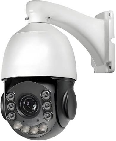 GLOBAL SECURITY POE PTZ 8MP 4K 54X Optical Zoom Speed Dome IP Camera - Laser Color Night Vision, Auto Tracking, IP66, PoE