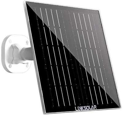 LinkSolar 5W Solar Panel for Ring Security Camera, Micro USB, DC & USB C