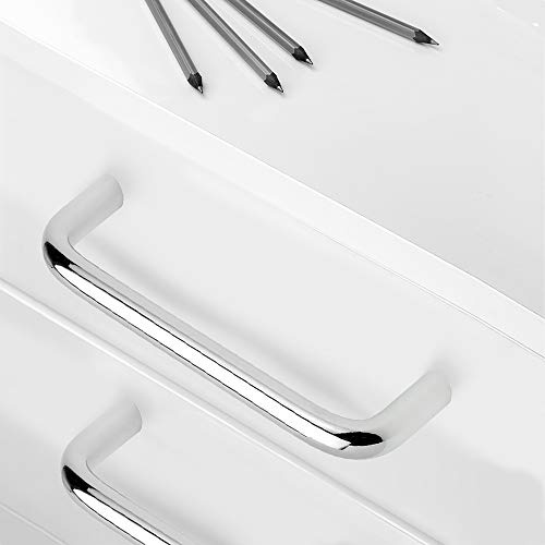Emuca 9163411 Griffe für Möbelstück Durchmesser Ø8mm, CC 128mm, Stahl, Verchromt, 20 Stück