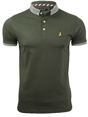 BRAVE SOUL Mens Glover Polo T-Shirt Cotton Short Sleeved (Khaki/Khaki) M