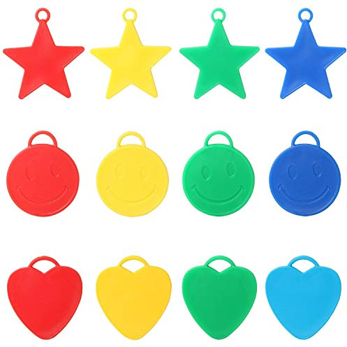 TRIXES Gewichte für Helium Ballons in 20 verschiedenen Formen und Farben Sterne Herzen Smileys für Kinder Partys feiern und Feste