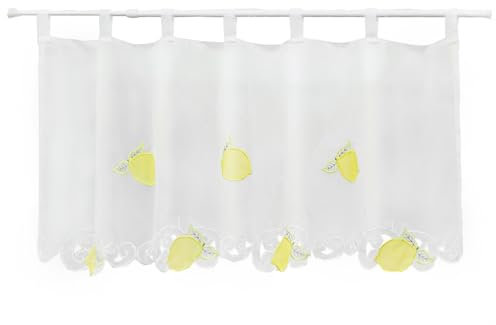Joyswahl Scheibengardine Voile Bistrogardine mit Früchten Motive »Carla« Transparente Gardine Stores HxB 45x120cm Zitrus 1er Pack