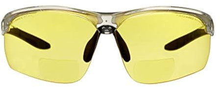 voltX Constructor ULTIMATE Bifokale Schutzbrille mit Lesehilfe Bifokale Rad, Sportbrille Premium CE EN166FT, UV400 Linse (+2,5 Dioptrie, Transparenter Rahmen, Gelbe Gläser)