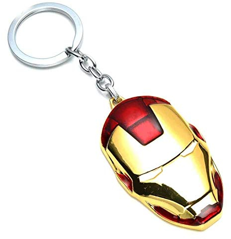 Man of Iron Keyring Metal Super Hero Keychain Mask Comics Novelty Accessory