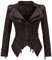 UR MAX BEAUTY Frauen-Kunstleder Stehkragen Perfekt Moto Biker-Jacke Mit Nieten Geerntetes,Braun,M