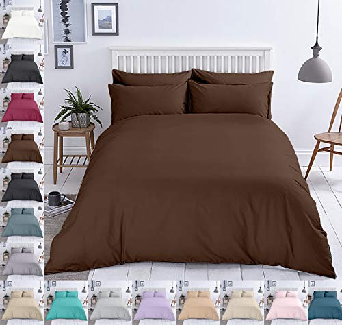 Mixibaby Bettwäsche Baumwolle Renforce Reißverschluss Größe Design 2-3 teilig Wählbar, Farbe Bettwäsche:Braun, Größe:200 x 200 cm