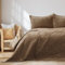 AmeliaHome Tagesdecke 220x240 cm Cappuccino Steppung Velvet Samt Laila