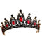 Minkissy Schwarze Krone mit Rot Kristall:Gothic Kronen für Frauen, Prinzessinnen & Königin Hochzeits-Tiara, Kopfschmuck für Halloween Kostüme, Braut Accessoires, Party Dekoration