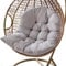 DKIEI Thicken Hanging Basket Chair Cushion, Egg Chair Cushion Wicker Rattan Hanging Seat Cushion for Garden Outdoor Indoor (Only Cushion), 80x120cm, Light Grey