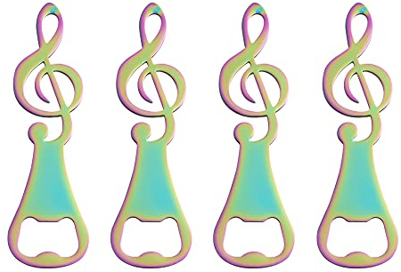4 Piece Music Beer Opener Guitar Bottle Openers, Note Bottle Openers Bartender Bottle Cap Opener Cool Gifts for Music Lovers Drinkers