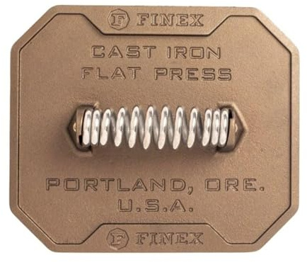FINEX 8-Inch Cast Iron Flat Press, Pre-Seasoned, Fits FINEX Skillets