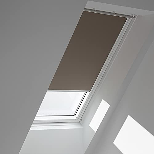 VELUX Original Verdunkelungsrollo (DKL), Silberne Seitenschienen, Y21, Nougat // DKL Y21 4574S