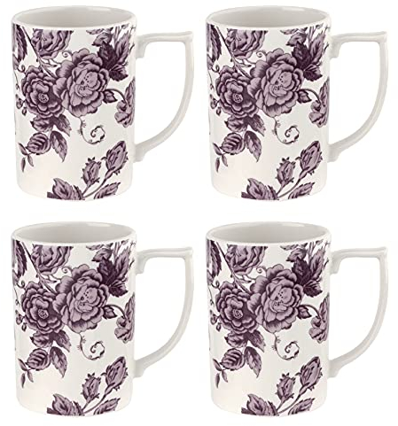 Spode KINWH4882 Mug (CA) 0.35ltr White S/4, Earthenware, 350 milliliters