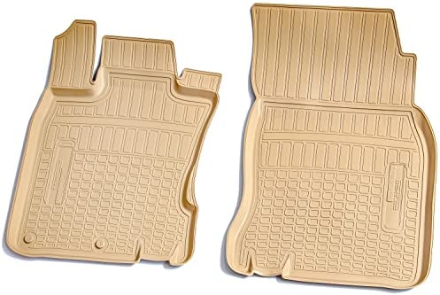 Recambo 3D Gummi Fußmatten kompatibel für Nissan Qashqai J11 | ab 2014> | Auto Gummimatten | Passgenau | mit Rand | beige | vorne