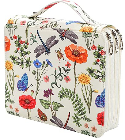 Lbxgap Portable Colored 120 Slot Pencil Case Organizer with Printing Pattern for Prismacolor, Crayola, Marco Pencils