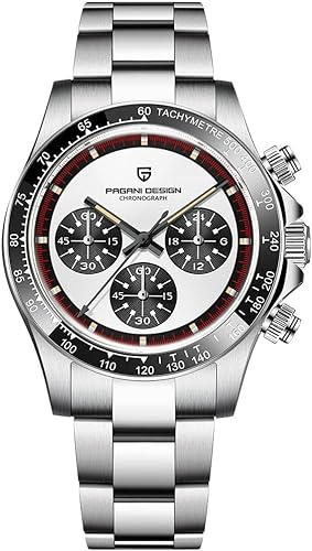 Pagani Design Herren-Armbanduhr Saphir Sport Quarzuhr Edelstahl Herren Wasserdicht Armbanduhr VK63 Uhrwerk Mode Chronograph