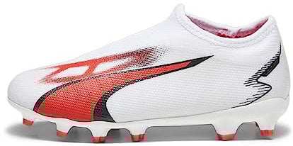 PUMA Ultra Match Ll Fg/AG Jr, Scarpe da Calcio, White Black Fire Orchid, 37 EU