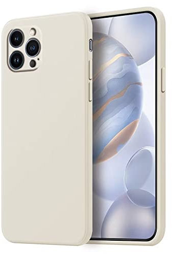 HONLEN Coque pour iPhone 13 Pro Max Protection Étui, (6.7 inches) Liquide TPU Silicone Case Anti Rayures Ultra Mince Souple Cover en Silicone Blanc Antique
