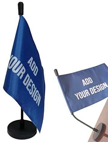 Bagetu Drapeau de voiture personnalisé avec base magnétique et mât flexible pour capot de voiture (5x8 inch/14x21 cm)