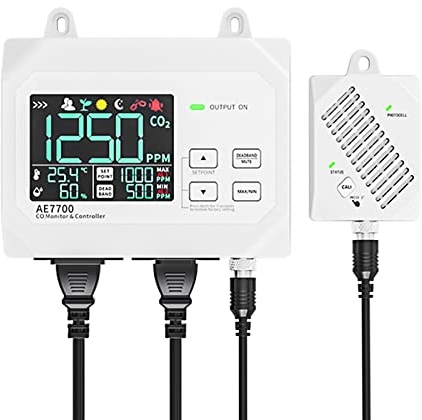 Irfora CO2-Monitor & Controller CO2-Konzentrationstester Controller 0~9999ppm Messbereich mit Human & Plant Mode Hochempfindliches wandmontiertes
