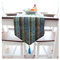 Epinki Tischläufer Frühling, 30x200 cm Baumwolle Leinen Tischläufer Sommer Geometrisch Streifen, Tischkollektion für Hochzeit Zuhause Bauernhaus Modern Tabletop Dekor, Blau