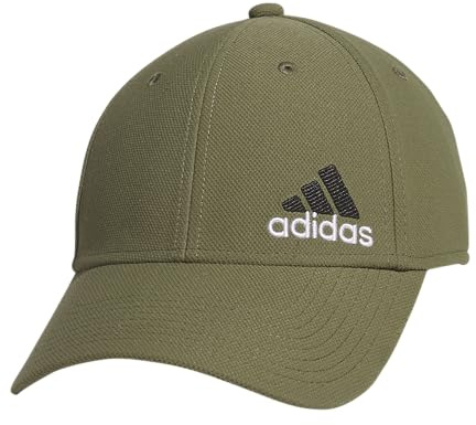 adidas Herren Release 3 Strukturierte Stretch Fit Cap, Olive Strata Green/Black/White, L/XL