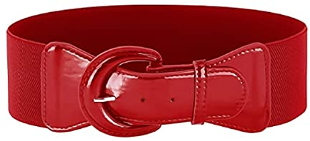 LSYYSL 1 stück roter retro breiter Gürtel, verstellbarer Damengürtel, Kleidledergürtel, elastischer Retro-Gürtel, geeignet für Kleider, Hemden, Pullover