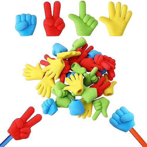 30Pcs Pencil Erasers Rubber Pencil Top Erasers for Kids Funny Novelty Rock-Paper-Sridges Erasers, Pencil Toppers Erasers Cute Pencil Caps Bulk Classroom Prizes Teacher Reward Pencil Caps for Student