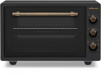 Horno de sobremesa SOLTHERMIC color NEGRO H37RN gran capacidad y potencia 37L y 1300w, temporizador y programador incluido. (Rango temperatura 40º a 240º) Luz interior TURBOVENTILADOR y 5 FUNCIONES