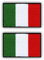Set mit 2 Stück – Flagge von Italien – klein (3,3 x 2,2 cm) – zum Aufnähen – bestickt