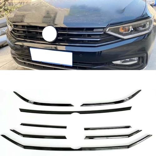 WUURAA Auto-Frontgrill-Schwarz-Dekoration für VW Passat B8.5 Variante 2020–2023 B8 Rline,B 8pcs