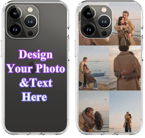 Personalisierte Handyhülle mit mehreren Bildern, personalisierbar, Foto-Collage, Geschenk für Familie und Freunde, kompatibel mit iPhone 15, 14, 13, 12, 11, X, XS, XR, 8, 7, 6 Mini Pro Max,