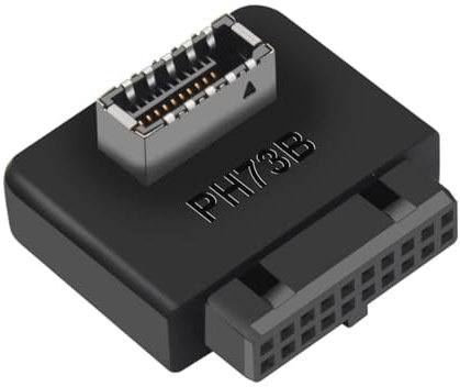 lilila-ree USB 3.2 Gen 1 to USB 3.2 Gen 2 Header Adapter, USB 3.1 Type-E Key-A to USB 3.0 20 Pin Header Converter for Type C Motherboard (Reverse Type), Black