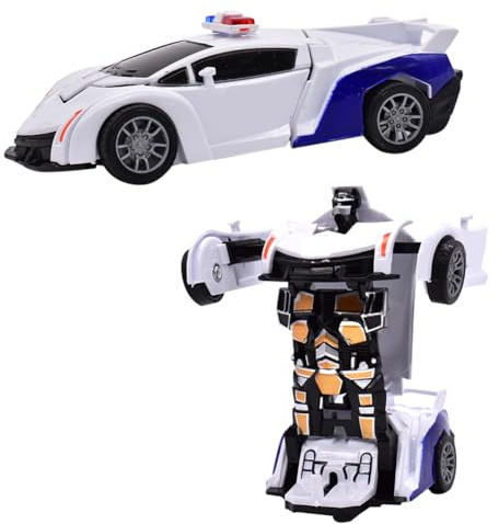 Transform Auto Spielzeug,2-In-1 Auto Roboter,Polizei Trooper Pielzeug,Polizeiauto Transform Auto Transformator Spielzeug Automatische Transformierung Roboter Spielzeug Auto Für Junge Mädchen