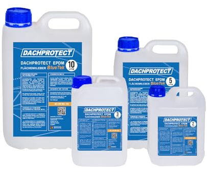Wasserbasierter EPDM Kleber BlueTek für EPDM Dachfolien - Flächenkleber, lösemittelfrei, Kontaktkleber, Nasskleber, Kleber extra stark - ca. 65m2 auf Holz (10 Liter)