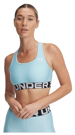Under Armour HG Mid Branded Sport-BH Damen blau, XL Damen