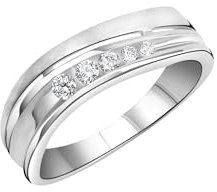 Zeeme Basic Damen Ring 925/- Sterling Silber Gesandet/Glanz Zirkonia weiß 371270285