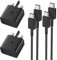 25W Samung Super Fast Charger,2 Pack USB C Plug and USB C to C Cable 2M Compatible With Samsung Galaxy S24/S23/S23 Ultra/S22/S22 Ultra/S21/S21 Ultra/S20/A34/A33/A73/A72/A71/A52,USB Type C Plug UK Wall