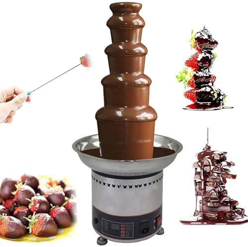 RayGenius Chocolate Fountain Machine, Multi-function Chocolate Melting Machine, Electric Waterfall Machine, Suitable for Cake Shop, Hotel。,7Layers