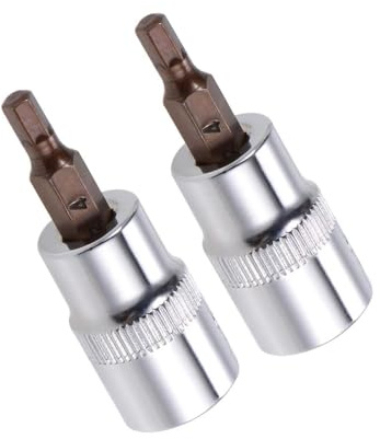 TA-VIGOR 2Pcs Hex Bit Socket, 3/8 Drive x H4 (4mm) Allen Key Socket, Premium S2 Steel Bits, Hex Bit with 48mm Length for Ratchet Wrench, Torque Wrench, Slide Bar, Impact Power Drills