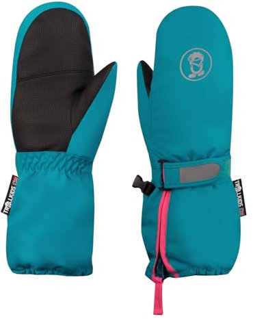 Trollkids Kinder wasserdichter Fausthandschuh Troll XT, Dunkeltürkis/Hellmagenta, Größe 4,5; 7-8 Years