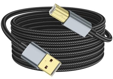 PNGKNYOCN Cable de impresora USB a USB B, alta velocidad USB 2.0 tipo A macho a USB tipo B macho, cable de impresora para teclado MIDI, controlador de DJ, escáneres y más (3 M/9,8 ft)