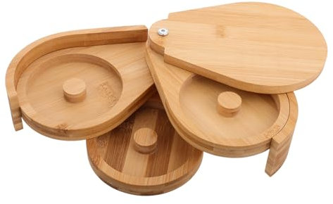 VINTORKY Zuckerbehälter Mit Deckel Holz Salzbehälter Mit Drehbaren Fächern Kleiner Behälter Für Gewürze Zucker Und Puderzucker Für Küche Bar Und Lagerung Von Süßigkeiten Und Würzmitteln