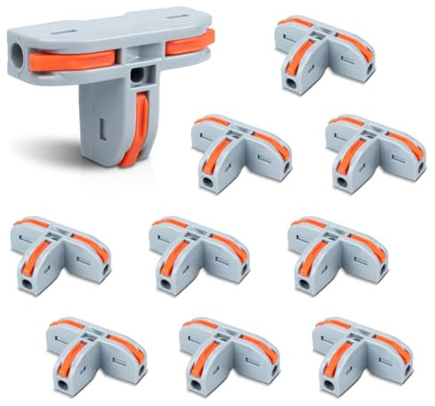 Innfeeltech 10 piezas de conexión Ternimal, abrazadera de conexión de 3 puertos en forma de T, conectores de cable con abrazadera conductora de 0,2-4 mm² para proyectos de bricolaje