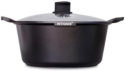 6.5L Non-Stick Casserole Dish with Glass Lid – Heavy-Duty Aluminium, GREBLON Ceramic Coating – Induction, Gas, Electric & Dishwasher Safe – 28cm Cooking Pot with Handles