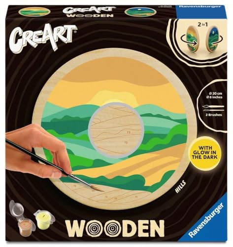Ravensburger CreArt Hills - Malen nach Zahlen für Erwachsene | DIY Malset mit Pinsel und Acrylfarben, 20 x 20 cm, Geschenk für Frauen und Männer